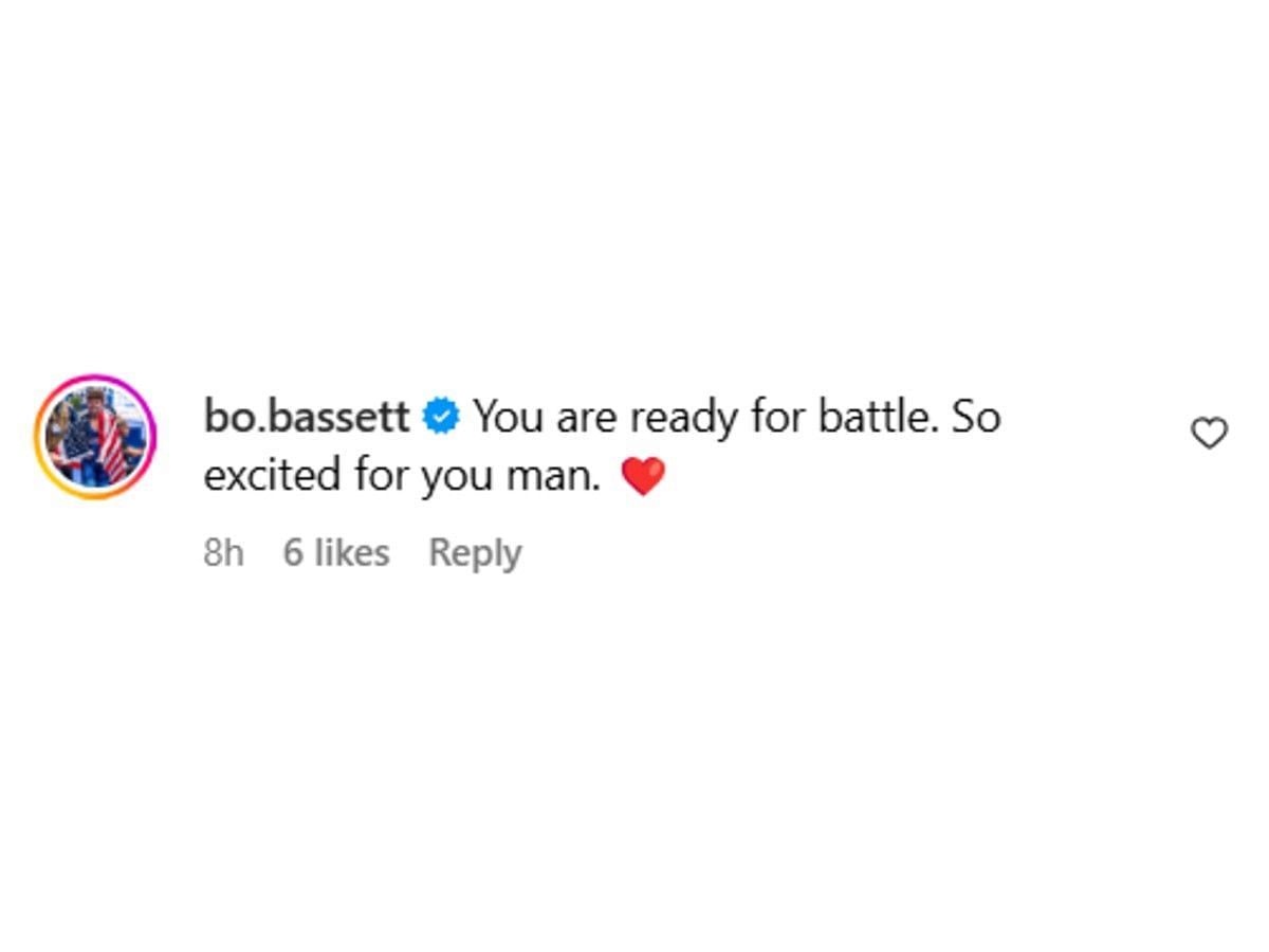 Basset's comment on Instagram